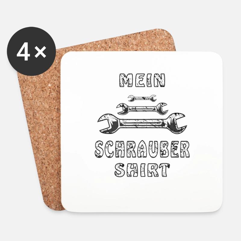 MEIN SCHRAUBER SHIRT - Untersetzer (4er-Set) - Weiß