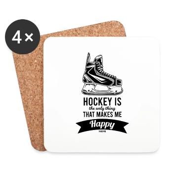 Hockey - Dessous de verre (lot de 4) - blanc - Devant