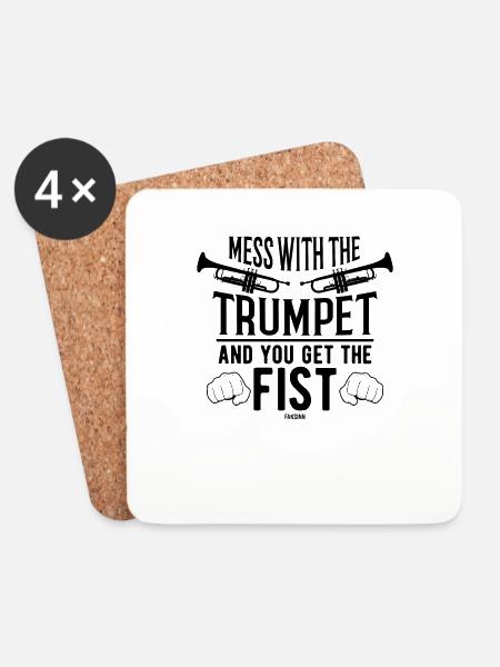 Trompete Blasmusik Kapelle tröten - Untersetzer (4er-Set) - Weiß