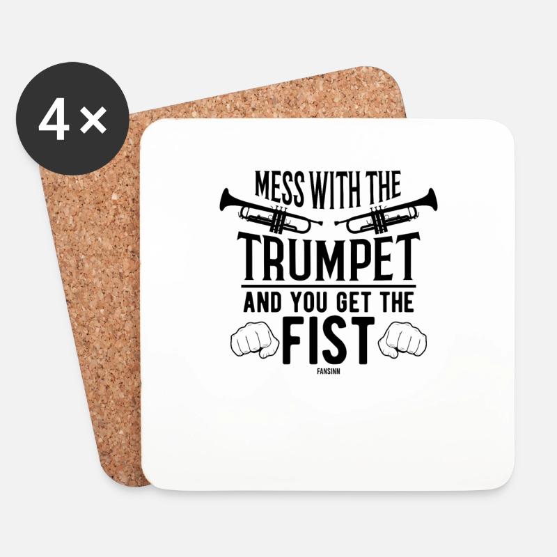Trompete Blasmusik Kapelle tröten - Untersetzer (4er-Set) - Weiß