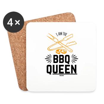 Maman Grill Cooking Queen Cadeau - Dessous de verre (lot de 4) - blanc - Devant
