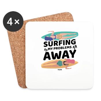 Mother Surfboard Girlfriend Sister - Coasters (set of 4) - white - Front