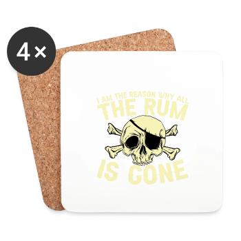 I Am The Reason Why All The Rum Is Gone - Coasters (set of 4) - white - Front