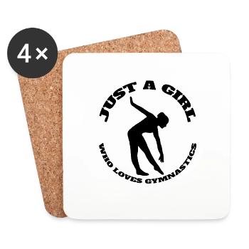 Gymnastics Girls Floor Gymnastics Gymnastics Gymnast - Coasters (set of 4) - white - Front