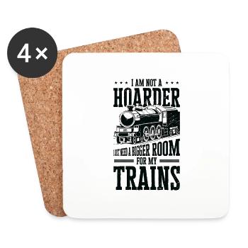 Train Model Railroad Builder Locomotive Train Fan - Coasters (set of 4) - white - Front