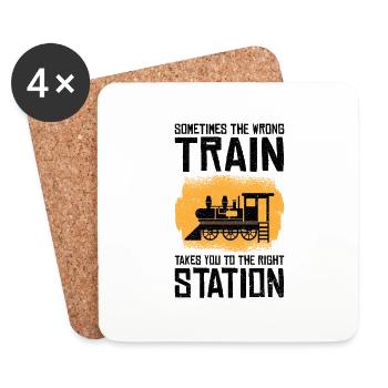 Zugverkehr Zugliebhaber Bahnhof - Untersetzer (4er-Set) - Weiß - Vorne