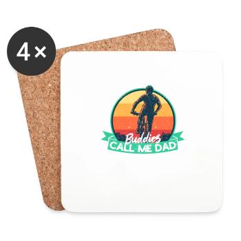 Father's Day My favorite mountain bike colleagues - Coasters (set of 4) - white - Front