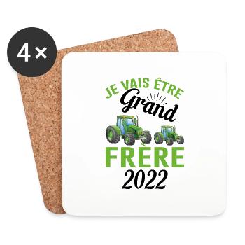 Je Vais Être Grand Frère 2022 - Dessous de verre (lot de 4) - blanc - Devant