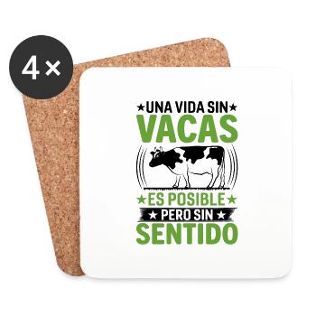 Cadeau De Vache Drôle - Dessous de verre (lot de 4) - blanc - Devant