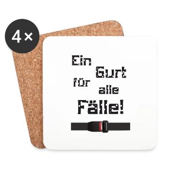 Ein Gurt für alle Fälle - Untersetzer (4er-Set) - Weiß - Vorne