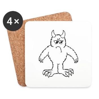 Monster "Gronk" - Untersetzer (4er-Set) - Weiß - Vorne