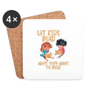 Let Kids Read What They Want To Read 3 - Untersetzer (4er-Set) - Weiß - Vorne