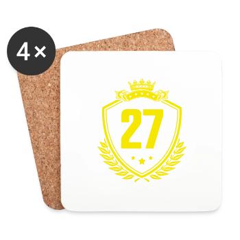 27 Zahl Wappen - Untersetzer (4er-Set) - Weiß - Vorne