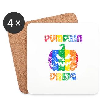 Fierté citrouille Halloween Pride - Dessous de verre (lot de 4) - blanc - Devant