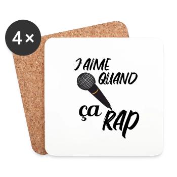 j aime quand ça rap - Dessous de verre (lot de 4) - blanc - Devant