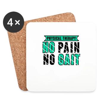 Physical Therapy No Pain No Gait Physics PT - Coasters (set of 4) - white - Front