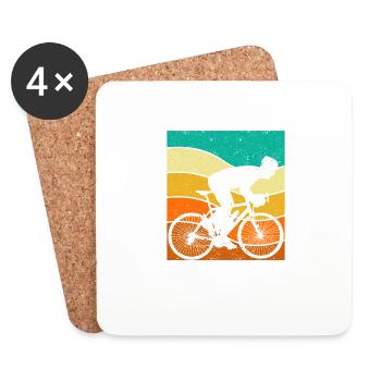 Vélo de route Vélo de route Vélo de route Vintage Cyclisme Biker - Dessous de verre (lot de 4) - blanc - Devant