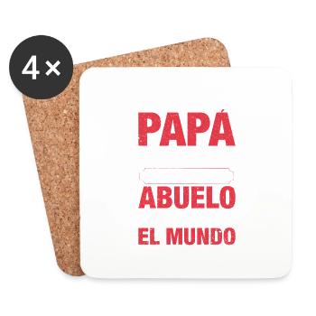 Cadeau Pour Un Père Et Un Grand-père - Dessous de verre (lot de 4) - blanc - Devant