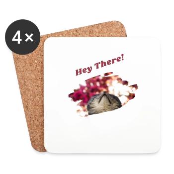 Hey there Katze Katzenspruch Britisch Kurzhaar Fun - Untersetzer (4er-Set) - Weiß - Vorne