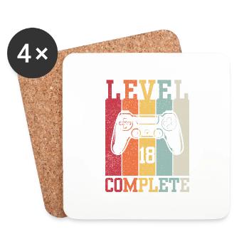 Level 18 Completed - Coasters (set of 4) - white - Front