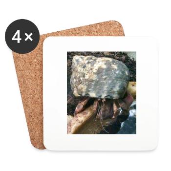 Hermit crab - Coasters (set of 4) - white - Front