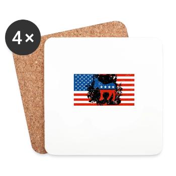 Donkey Pox The Disease Destroying America Funny - Dessous de verre (lot de 4) - blanc - Devant