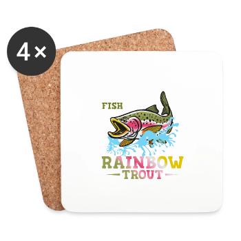 Gay Anglers Not Only Fish For Rainbow Trout Rod F - Coasters (set of 4) - white - Front