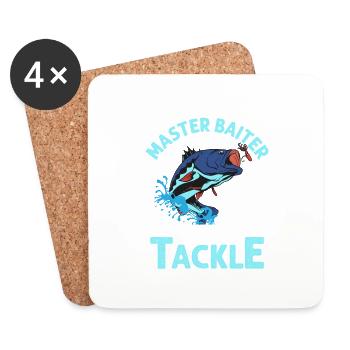 Master Baiter Always Playing With My Tackle Fishin - Untersetzer (4er-Set) - Weiß - Vorne