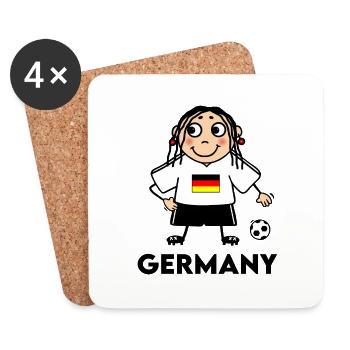 Soccer player Frauemannschaft - Football Germany - Coasters (set of 4) - white - Front