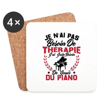 J'ai Juste Besoin De Jouer Du Piano Humour Cadeau - Dessous de verre (lot de 4) - blanc - Devant