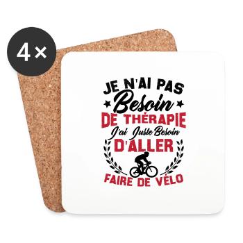 J'ai juste besoin d'aller faire du vélo - Dessous de verre (lot de 4) - blanc - Devant