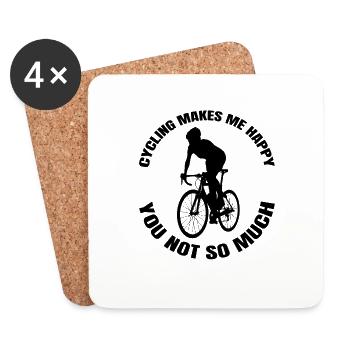 VÉLO DE MONTAGNE Cyclisme Cyclisme Tour Cyclisme - Dessous de verre (lot de 4) - blanc - Devant