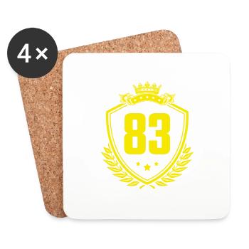 83 Zahl Wappen - Untersetzer (4er-Set) - Weiß - Vorne