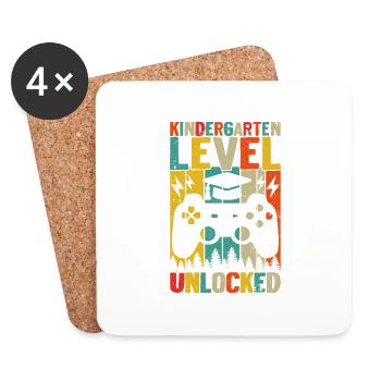 Kindergarten Level Unlocked - Coasters (set of 4) - white - Front