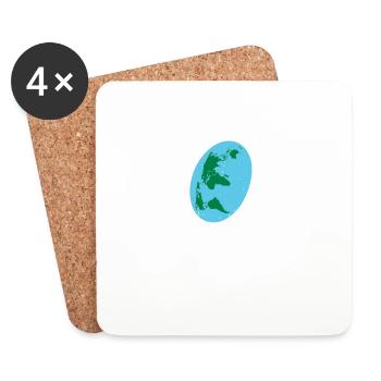 Flat Earth Society, Members Around The Globe 17 - Untersetzer (4er-Set) - Weiß - Vorne