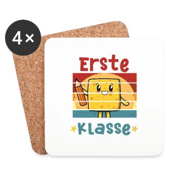 Musterschüler 1. Klasse Schulbeginn T shirt - Untersetzer (4er-Set) - Weiß - Vorne