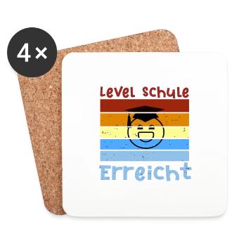 Endlich Schule Smile Schulbeginn T shirt - Untersetzer (4er-Set) - Weiß - Vorne