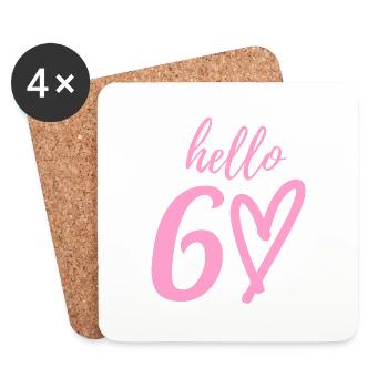 hello 60. 60th birthday - Coasters (set of 4) - white - Front