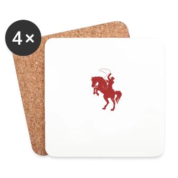Yeehaw Cowboy Western Land Vintage Rodeo Riding - Coasters (set of 4) - white - Front