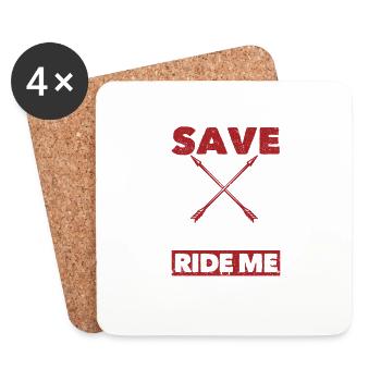 Funny Cowboy Country Music Riding Humor Save - Coasters (set of 4) - white - Front