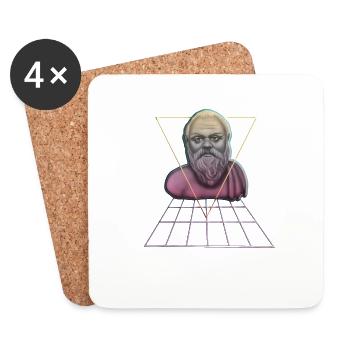 Sokrates Philosoph Student Geschenk - Untersetzer (4er-Set) - Weiß - Vorne