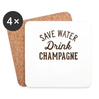 Save on water drink - Coasters (set of 4) - white - Front