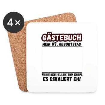 Mein 67. Geburtstag Gästebuch 67 Jahre - Untersetzer (4er-Set) - Weiß - Vorne