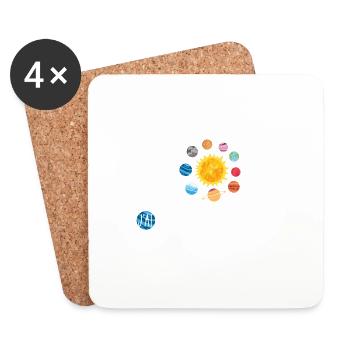 J'peux pas j'ai système solaire astronomie - Dessous de verre (lot de 4) - blanc - Devant