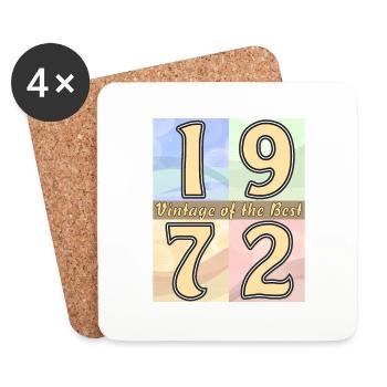BIRTHDAY YEAR 1972 - Coasters (set of 4) - white - Front