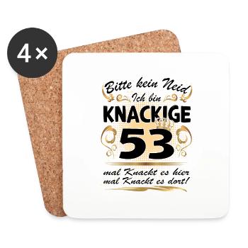 53. Geburtstag Sprüche lustig Frauen - Untersetzer (4er-Set) - Weiß - Vorne