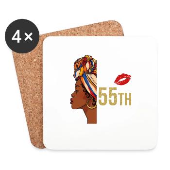 Stepping Into My 55th Birthday Like A Queen - Coasters (set of 4) - white - Front