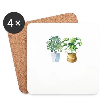 Juste un monstera de plus que je promets Monstera Mom Plan - Dessous de verre (lot de 4) - blanc - Devant