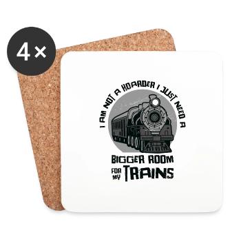 Train Model Railroad Builder Locomotive Train Fan - Coasters (set of 4) - white - Front