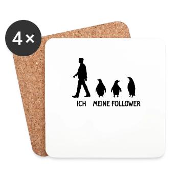 Ich Meine Follower Pinguin Tierpfleger Zoo Vogel - Untersetzer (4er-Set) - Weiß - Vorne